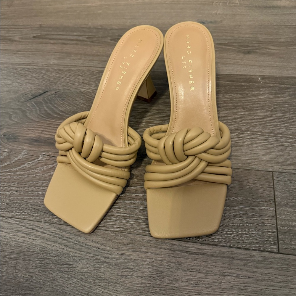 Marc Fisher Tan Knotted Heeled Sandals